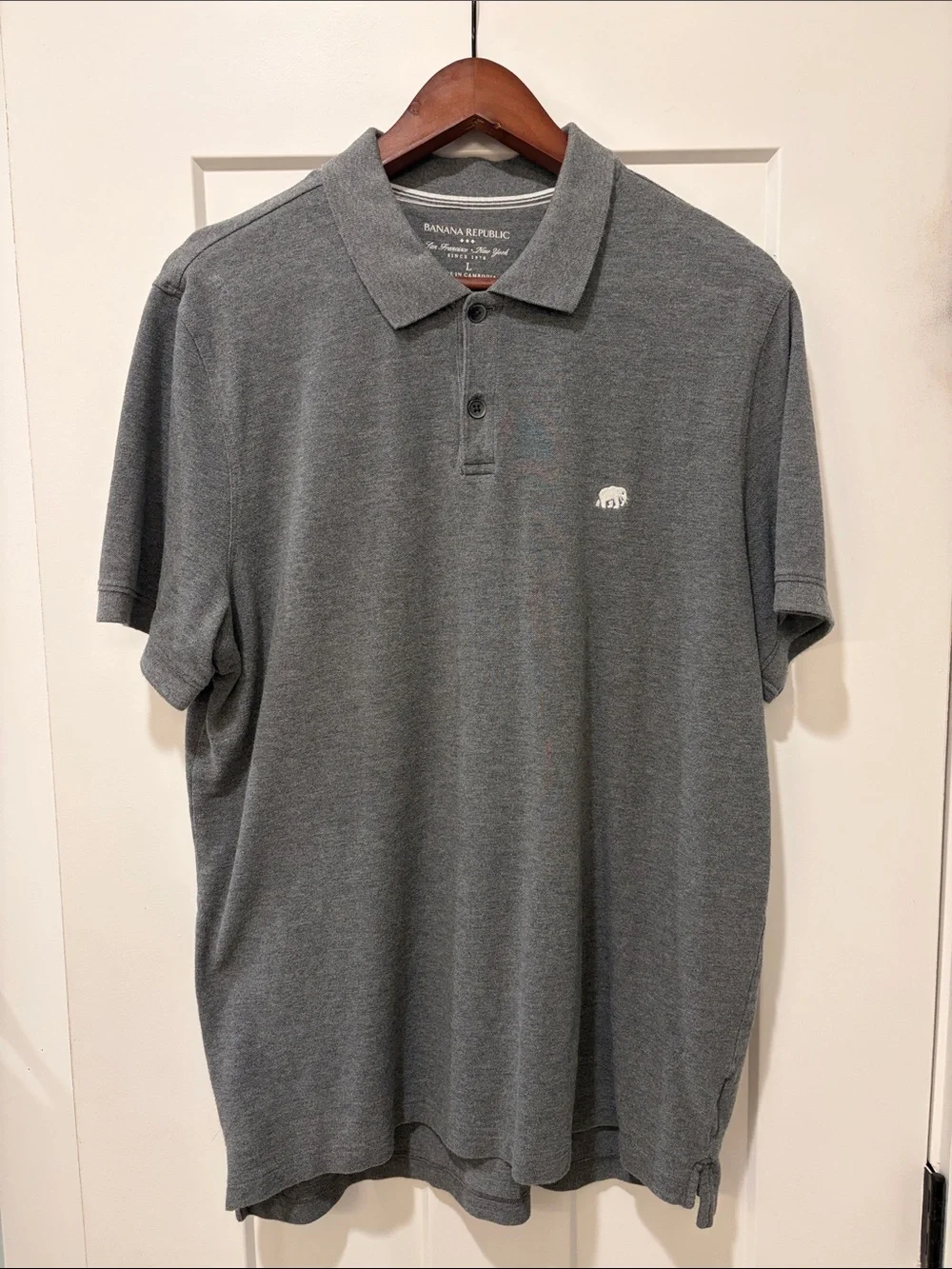 Banana Republic Men's Heather Gray Polo with Small Logo